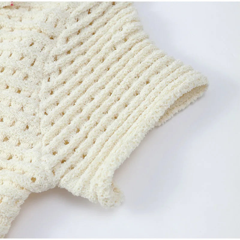 Women Tassels Patchwork Knit Skirt Set Elegant Shell Shape Backless Slim Sling Vest Suits Lady Summer Holiday Street Outfit 2025