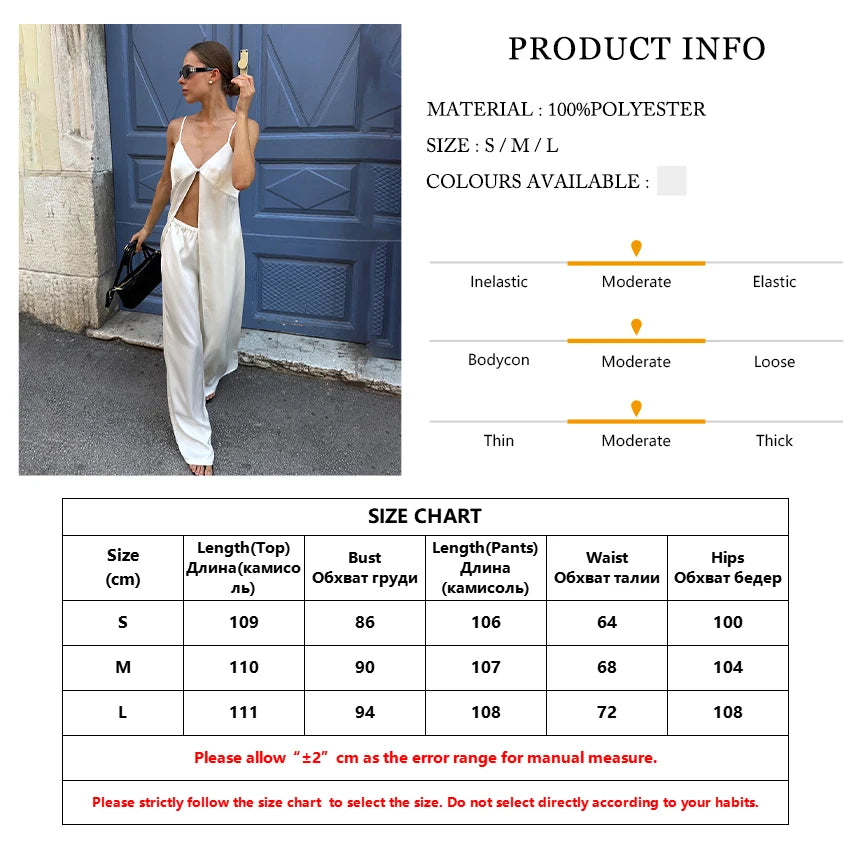 Marthaqiqi Casual Ladies Pajama Set Sexy Spaghetti Strap Sleepwear Sleeveless Nightgowns Tank Top Sleepwear Pants Nightwear Suit