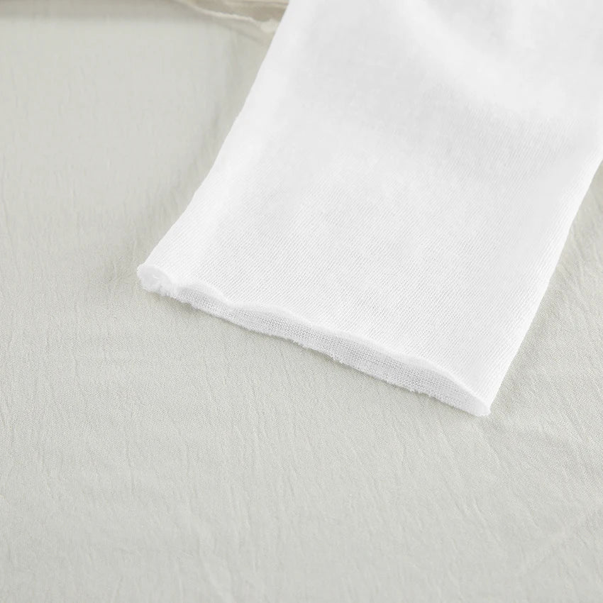 Hiloc 2025 Casual White Robe Female Spring Loose O Neck Night Dress Women Fashion Knitted Long Sleeve Sleepwear Woman Dresses